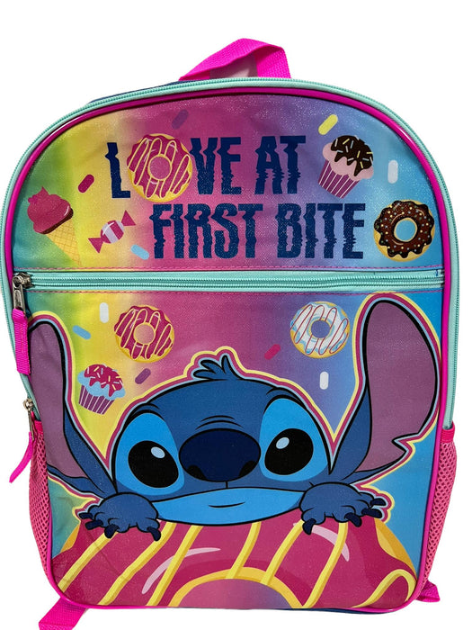 DISNEY STITCH "LOVE AT FIRST BITE" 16" Backpack for Kids
