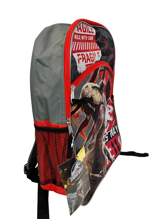 JURASSIC WORLD T-REX 16" Backpack for Kids (RED & GREY)