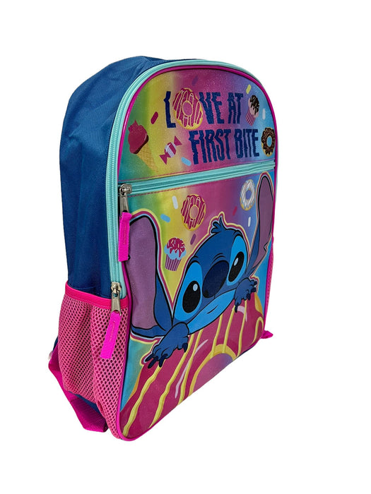 DISNEY STITCH "LOVE AT FIRST BITE" 16" Backpack for Kids