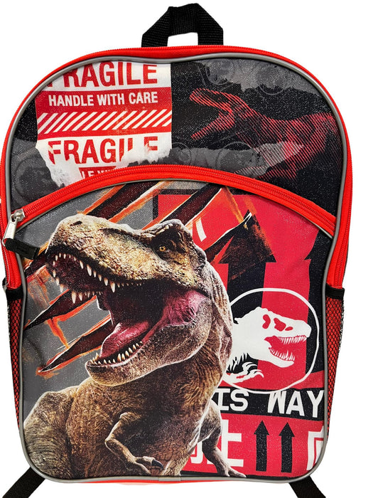 JURASSIC WORLD T-REX 16" Backpack for Kids (RED & GREY)