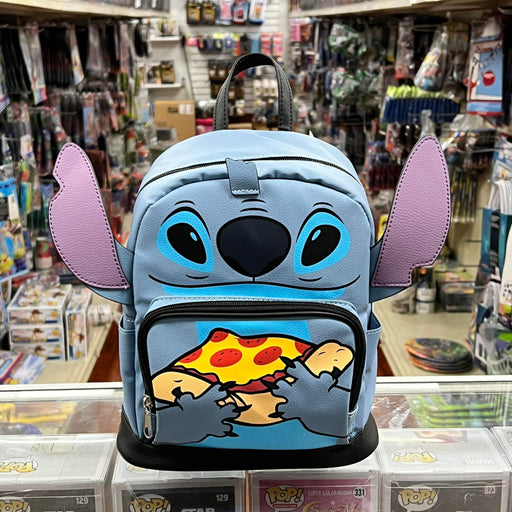 DISNEY Cute Stitch with Pizza 10" Mini Deluxe Backpack with 1 Front pocket