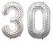Giant 34" Mylar Foil Number Balloons Silver Chevron Pattern **HELIUM/AIR ARE NOT INCLUDED**