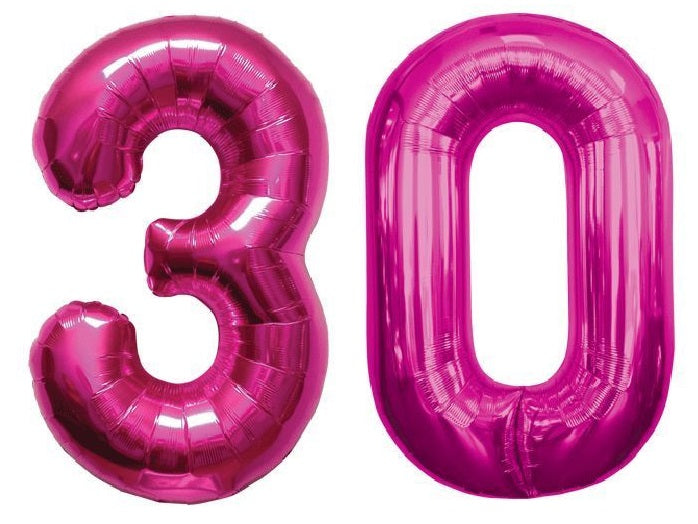 Giant 34" Mylar Hot Pink Foil Number Balloons **HELIUM/AIR ARE NOT INCLUDED**
