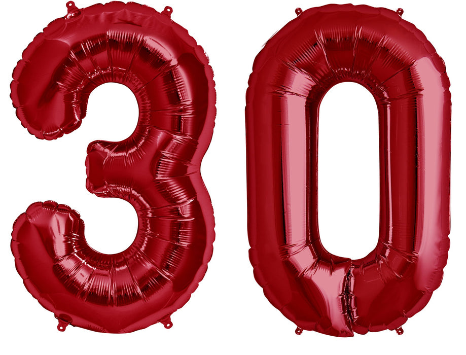 Giant 34" Mylar Red Foil Number Balloons **HELIUM/AIR ARE NOT INCLUDED**