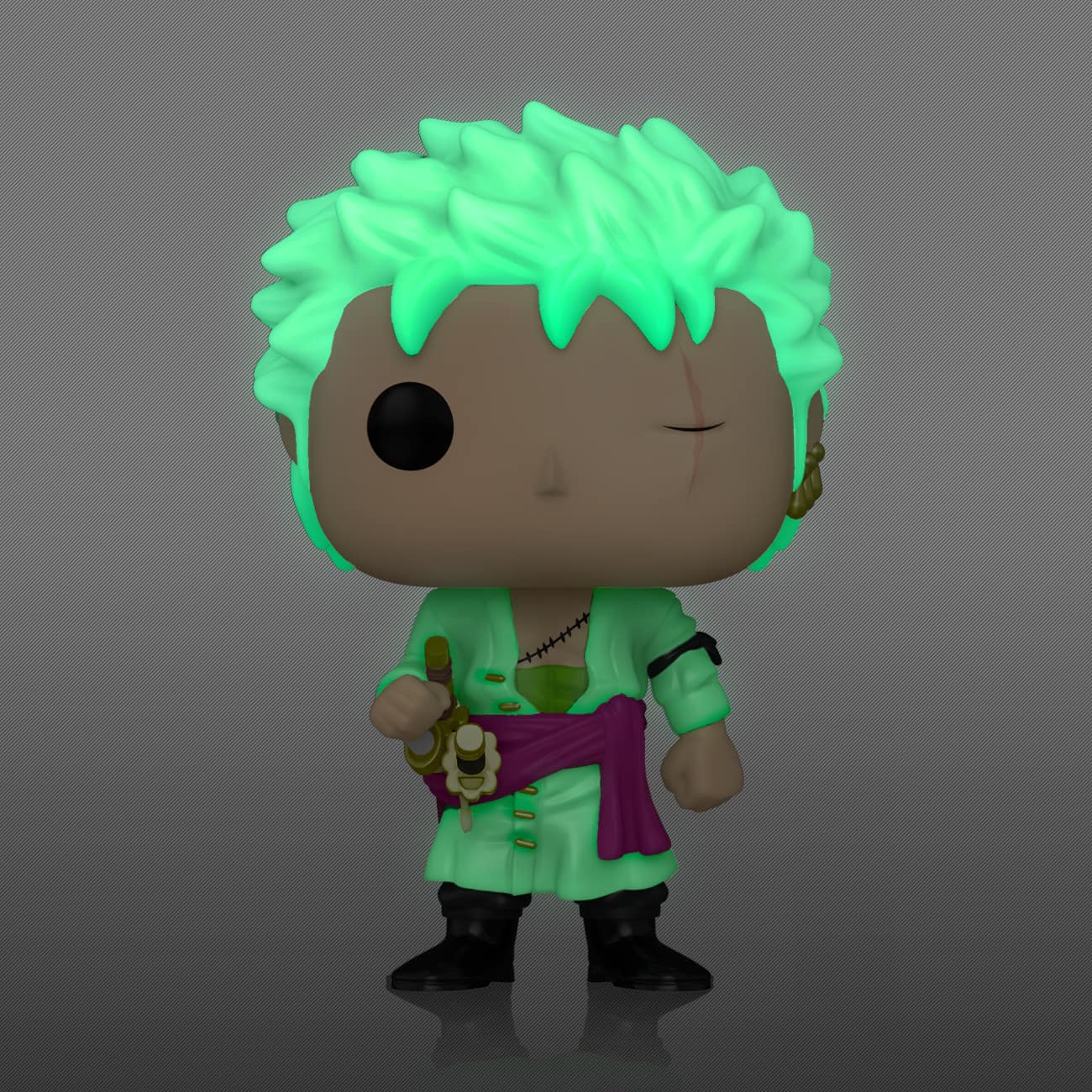 Funko Pop! One Piece - Roronoa. Zoro Vinyl Figure #327 GLOWS IN THE DARK! KODY EXCLUSIVE!
