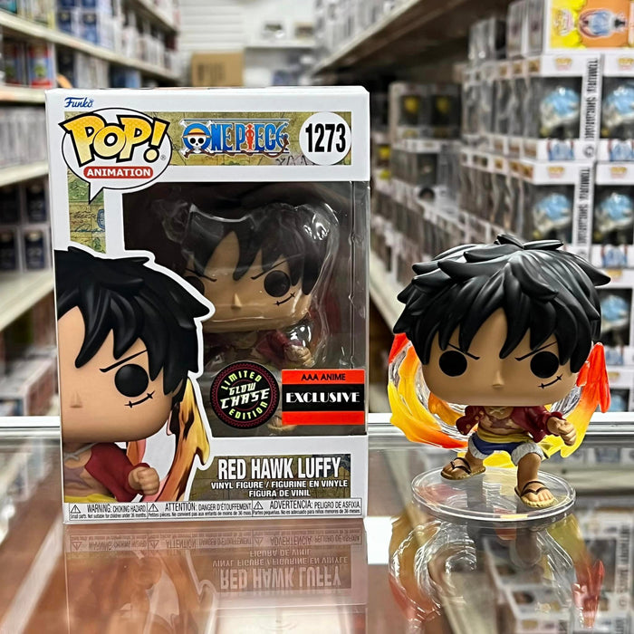 Funko Pop! Animation: One Piece -RED HAWK LUFFY Vinyl Figure #1273 AAA ANIME Exclusive (GLOW CHASE) LIMITED EDITION