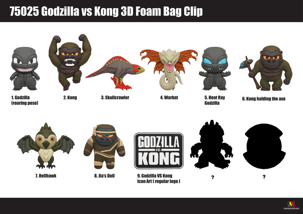 Godzilla VS Kong: 3-D Figural Key Chain Blind Mystery Bag