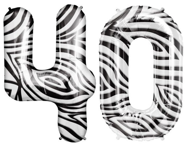 Giant 34" Mylar Zebra Foil Number Balloons **HELIUM/AIR ARE NOT INCLUDED**