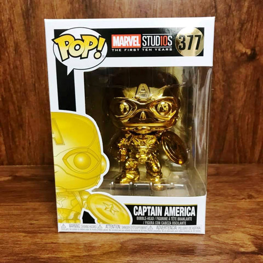 Marvel Stu10s - Chrome Color : Captain America Funko Pop # 377 Vinyl