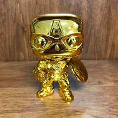 Marvel Stu10s - Chrome Color : Captain America Funko Pop # 377 Vinyl