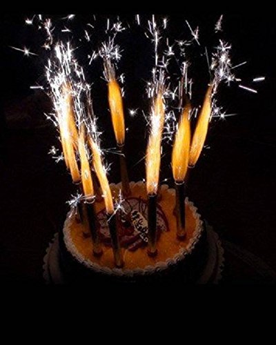 Sparkling Candles Birthday Candles Party Wedding Sparklers Gold Candles 6"