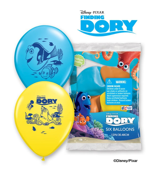 Finding Dory Latex Balloons (6ct) Birthday Party Supplies 12" HELIUM NOT INCLUDED