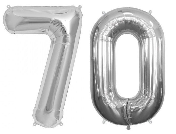 Giant 34" Mylar Silver Number Foil Balloons **HELIUM/AIR ARE NOT INCLUDED**