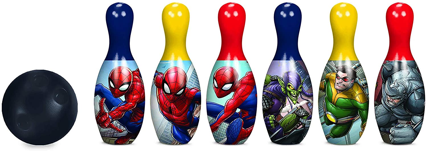 Spiderman Bowling Set Toy Game Kids Birthday Gift Toy 6 Pins and1 Ball — Beyond Collectibles