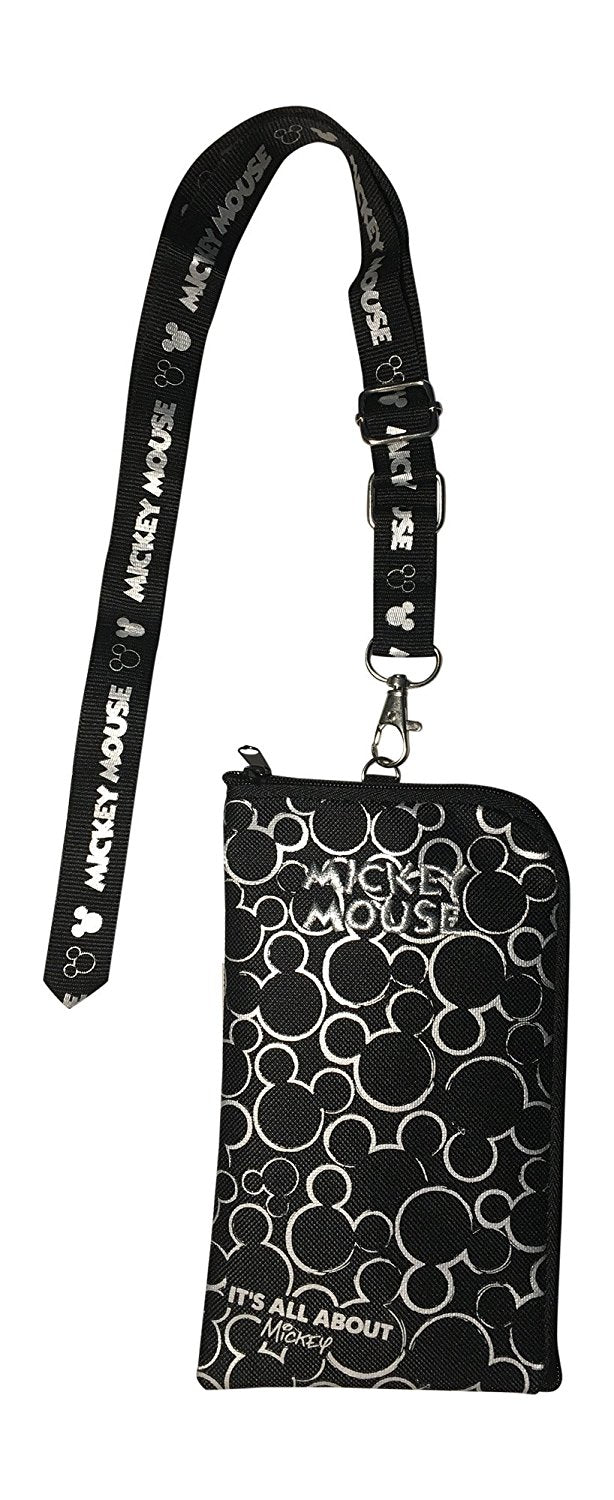 Mickey Mouse Ears Head Lanyard Pouch - Silver