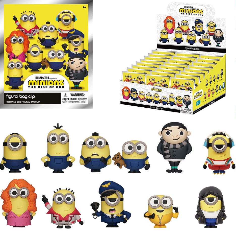 Minions: The Rise of Gru 3D Foam Figural Bag Clip Keyring Blind Bag