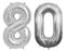 Giant 34" Mylar Silver Number Foil Balloons **HELIUM/AIR ARE NOT INCLUDED**