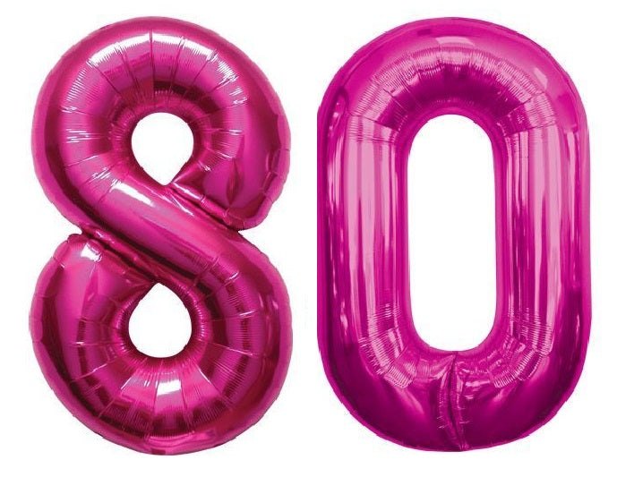 Giant 34" Mylar Hot Pink Foil Number Balloons **HELIUM/AIR ARE NOT INCLUDED**