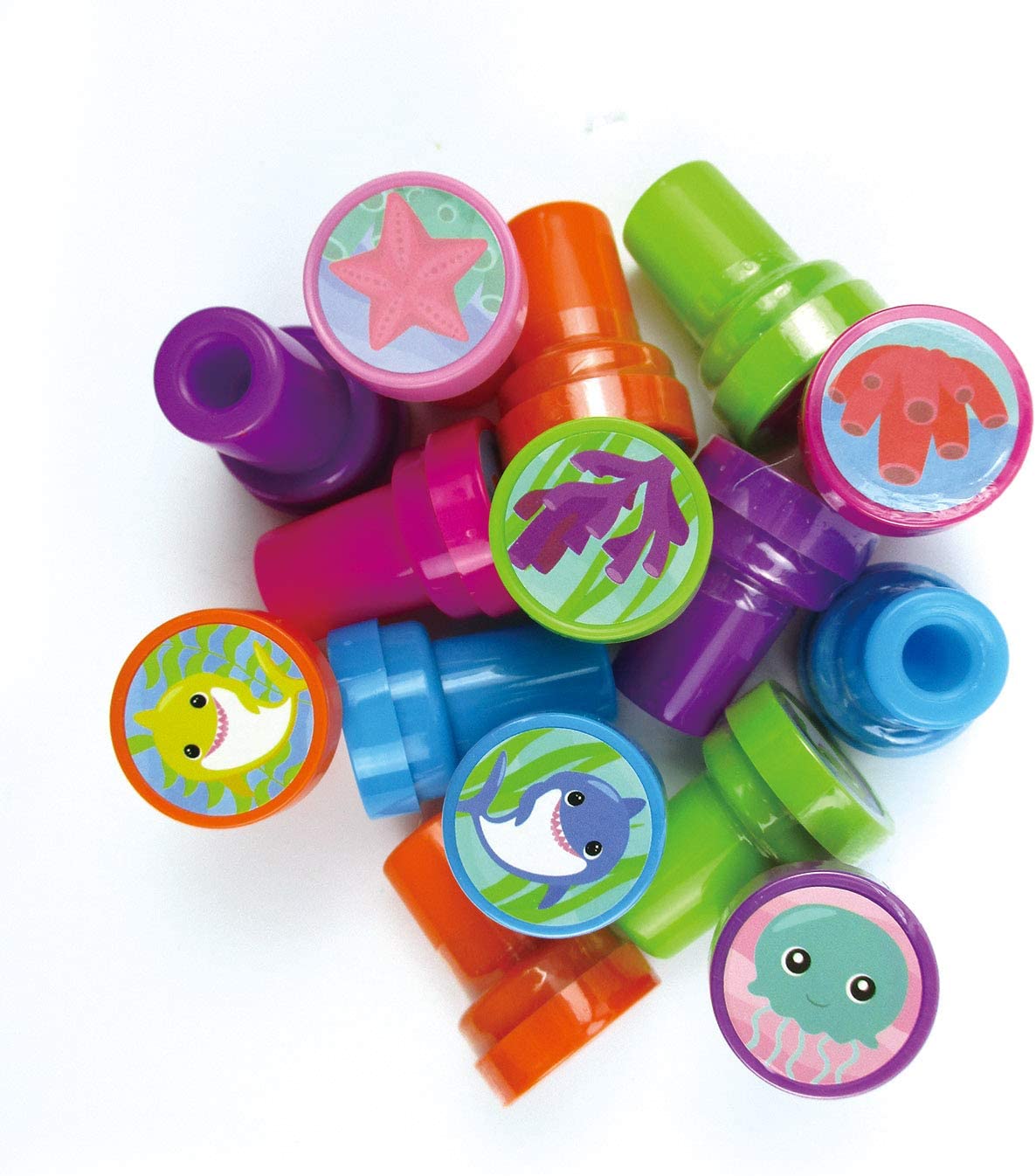 TINYMILLS 24 Pcs Shark Family Stampers for Kids Party Favors Supply