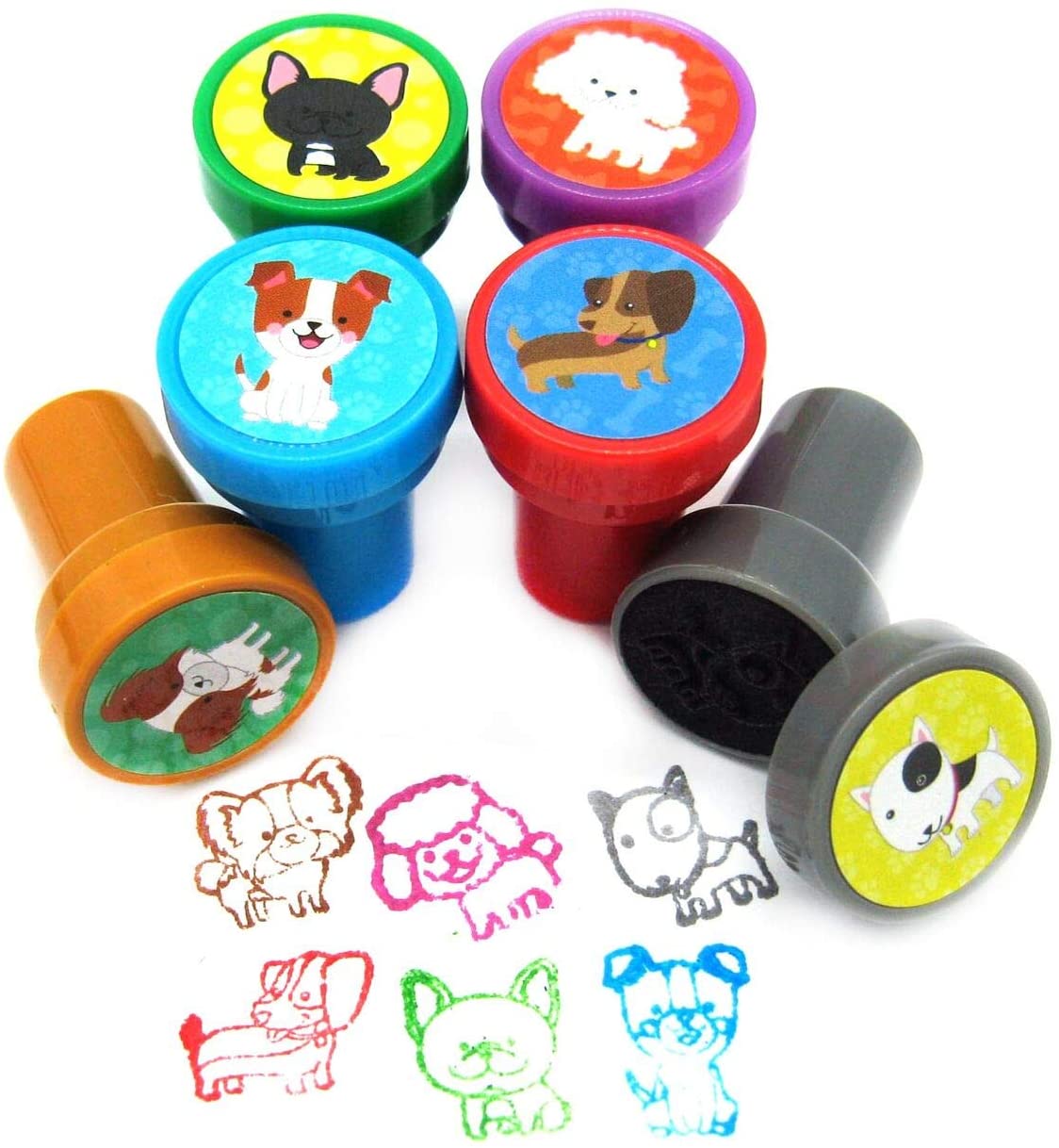 TINYMILLS 24 Pcs Cute Dog & Puppies Stampers for Kids Party Favors Supply