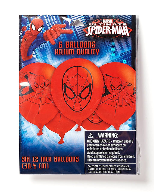 Spider-man Latex Balloons (6ct) Birthday Party Supplies 12"