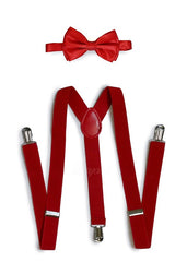 Red Matching Set Suspender and Bow Tie