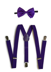 Royal Purple Matching Set Suspender and Bow Tie