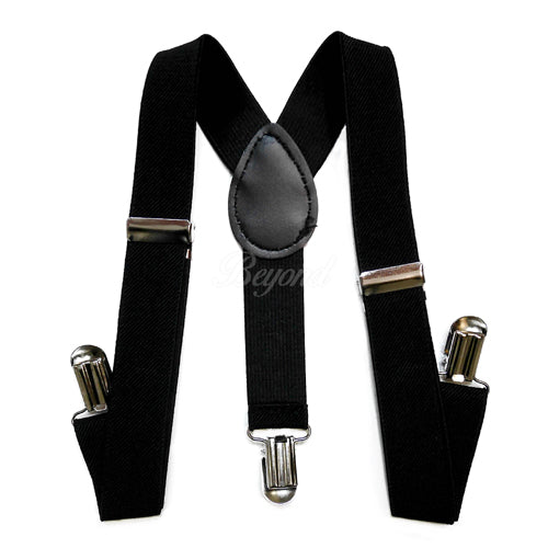 Kids Toddler Black Matching Set Suspender and Bow Tie