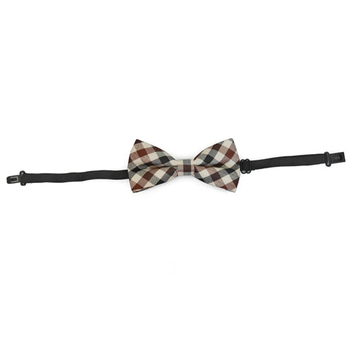 Ivory Plaid Bow Tie