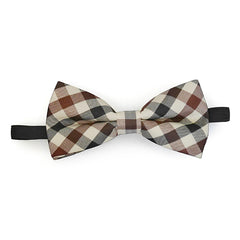 Ivory Plaid Bow Tie