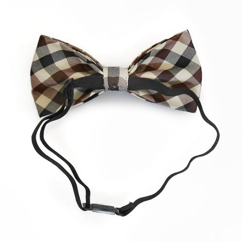 Ivory Plaid Bow Tie