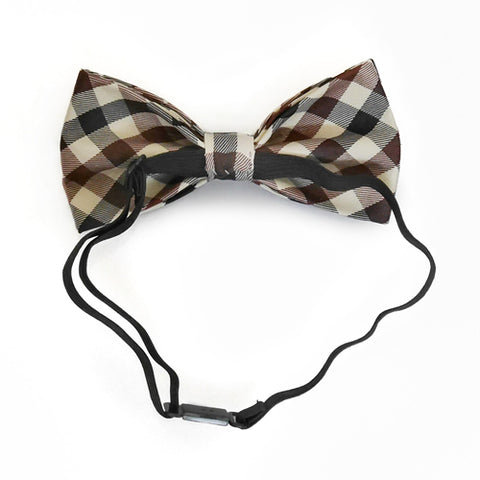 Ivory Plaid Bow Tie