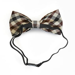 Ivory Plaid Bow Tie