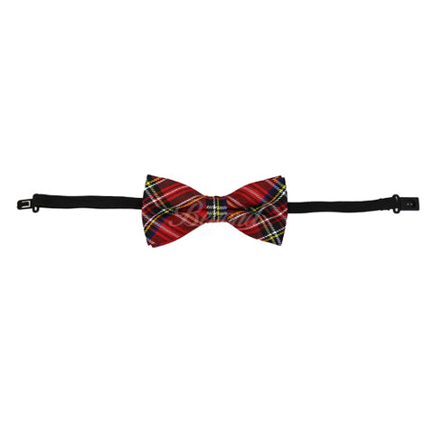 Red Plaid Bow Tie