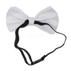 White Matching Set Suspender and Bow Tie