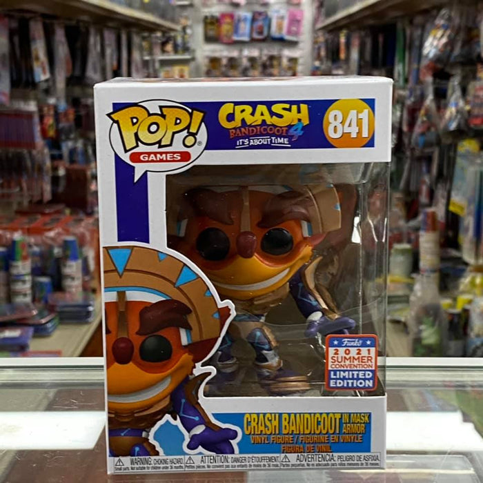 Funko Pop! Games Crash Bandicoot in mask armor Vinyl Figure - 2021 Summer Convention Shared Exclusive