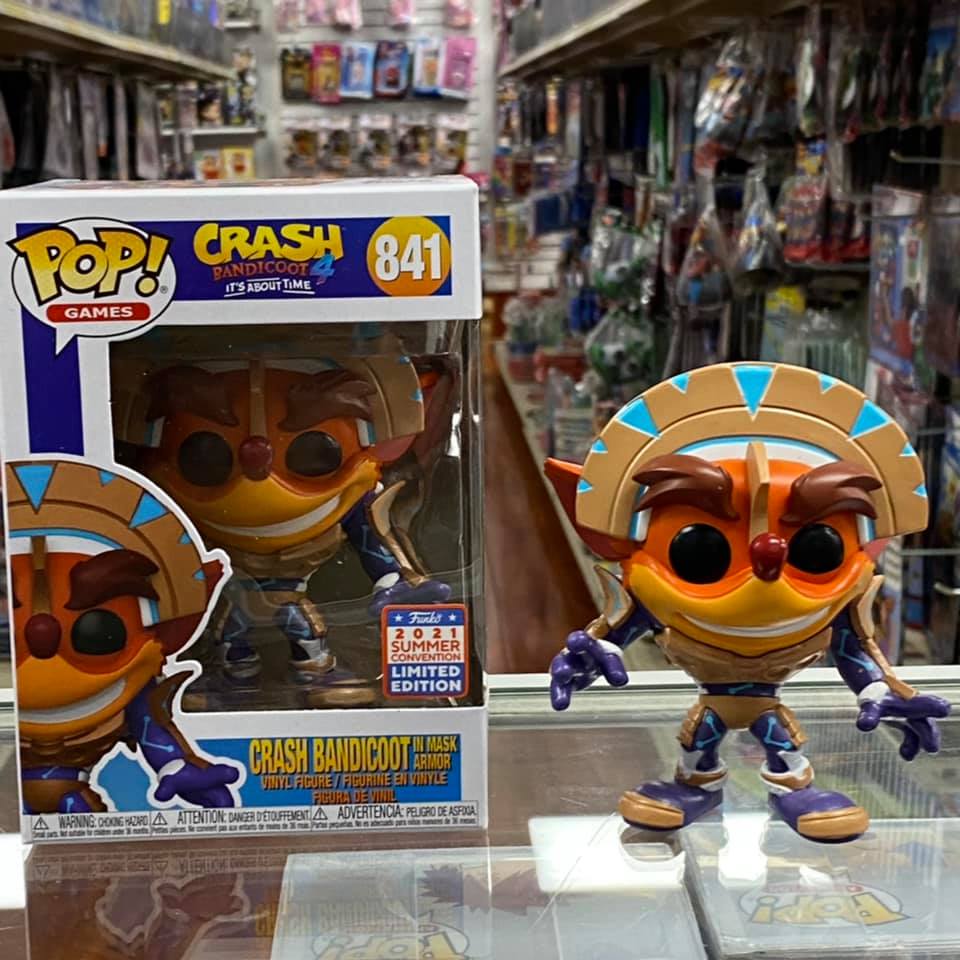 Funko Pop! Games Crash Bandicoot in mask armor Vinyl Figure - 2021 Summer Convention Shared Exclusive
