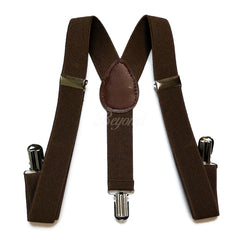 Kids Toddler Dark Brown Matching Set Suspender and Bow Tie