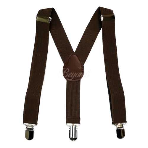 Kids Toddler Dark Brown Matching Set Suspender and Bow Tie