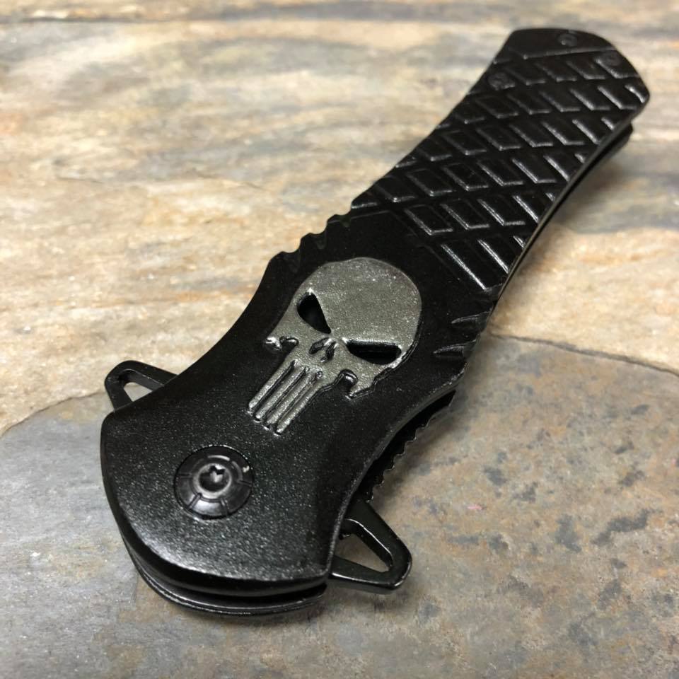 Dark Side Blades Black Punisher Fantasy Tactical Folding Rescue Pocket Knife