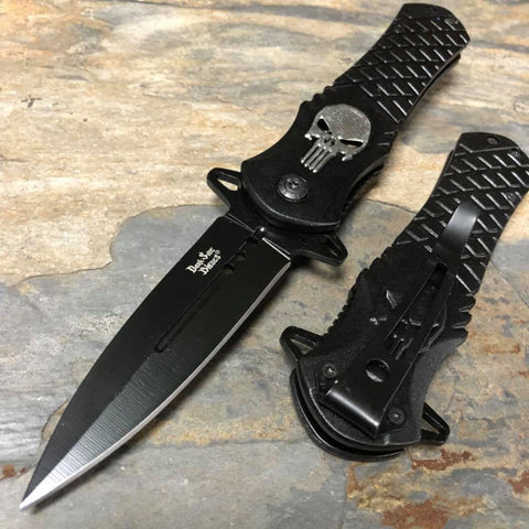 Dark Side Blades Black Punisher Fantasy Tactical Folding Rescue Pocket Knife