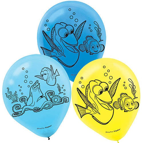 New Style Finding Dory Latex Balloons (6ct) Birthday Party Supplies 12"