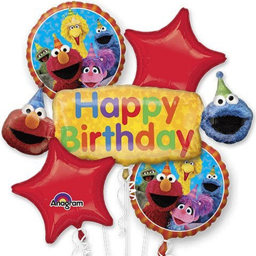 Sesame Street Elmo Happy Birthday Balloon Bouquet 5pcs Set HELIUM NOT INCLUDED