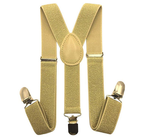 Kids Matching Set - Gold Champagne Toddler Suspender and Bow Tie