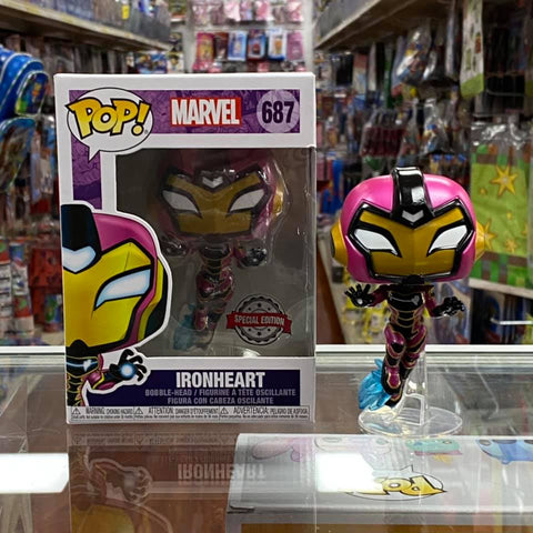 Funko Pop! MARVEL IRONHEART Bobble-head Figure #687 Special Edition Sticker!