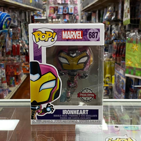 Funko Pop! MARVEL IRONHEART Bobble-head Figure #687 Special Edition Sticker!