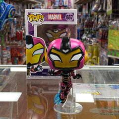 Funko Pop! MARVEL IRONHEART Bobble-head Figure #687 Special Edition Sticker!