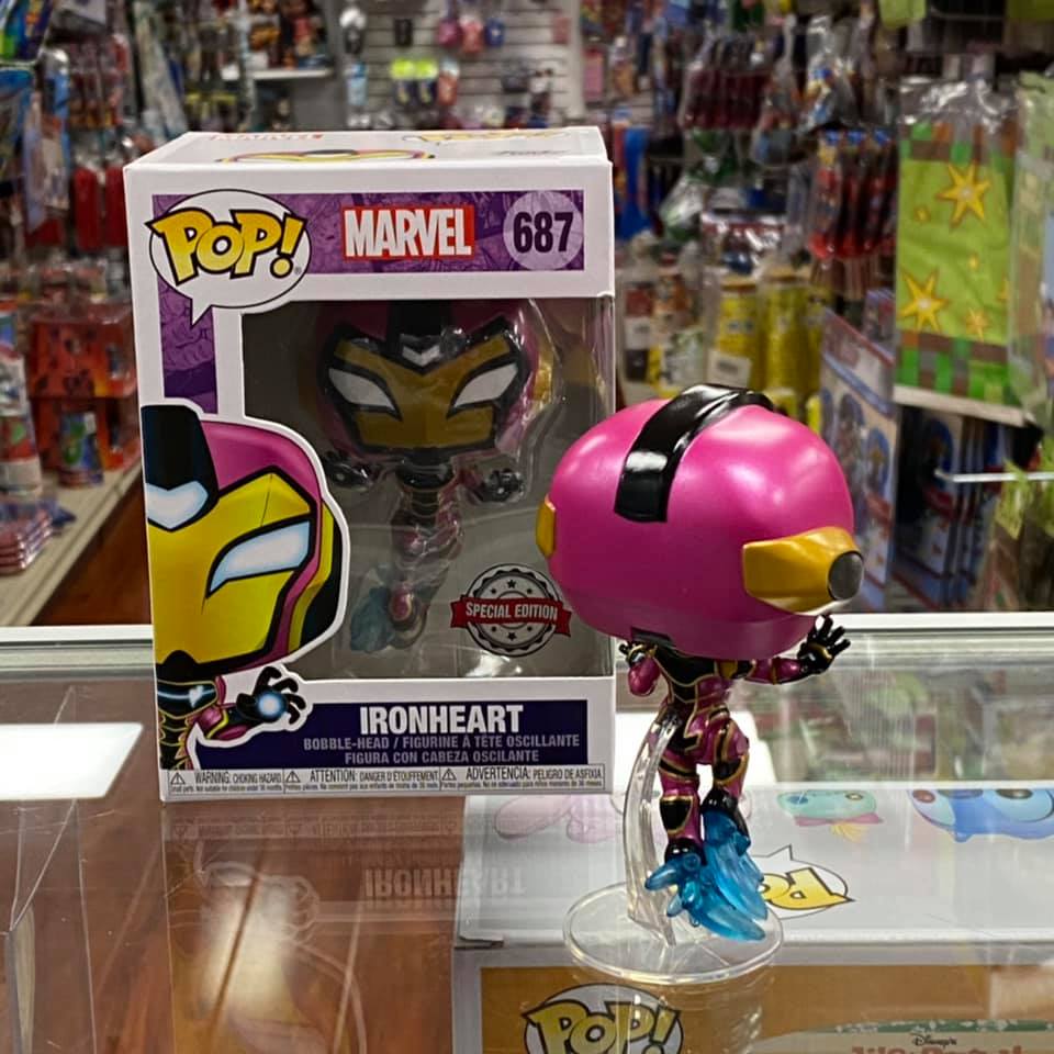 Funko Pop! MARVEL IRONHEART Bobble-head Figure #687 Special Edition Sticker!