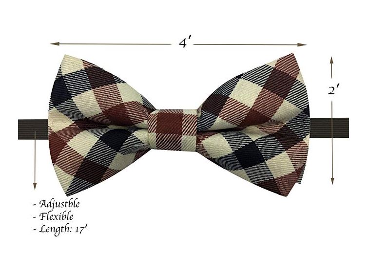 Kids Bow Ties - Toddler Ivory Plaid Bow Tie