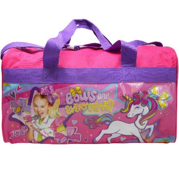 JOJO SIWA 600D Polyester Pink Duffle Bag PVC with Side Panels